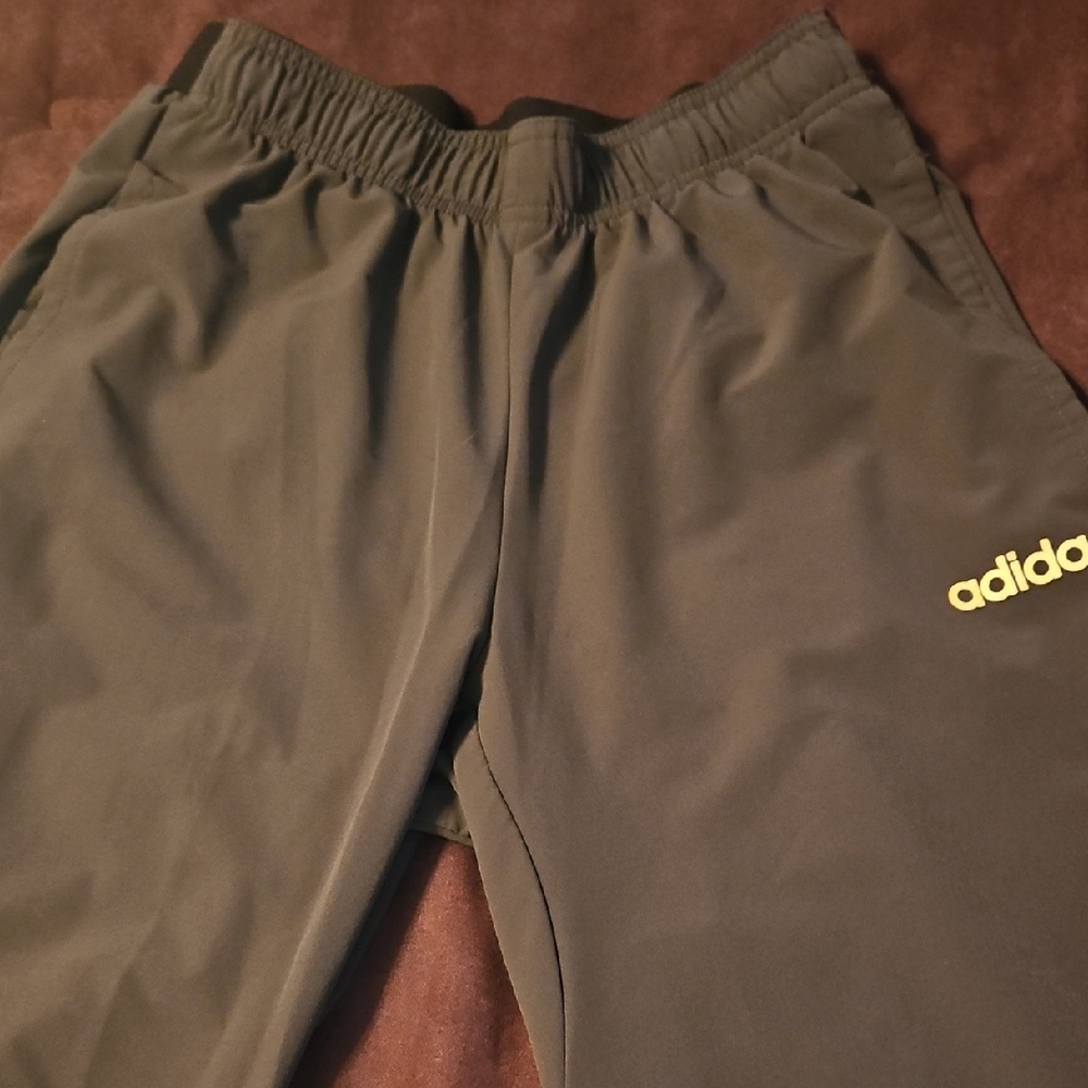 Adidas Mens Lightweight Joggers in Dark Gray with White Logo